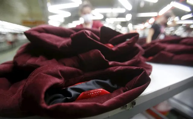 Zara jackets are seen at a garment factory in Bac Giang province, near Hanoi October 21, 2015. (Photo by Reuters/Kham)