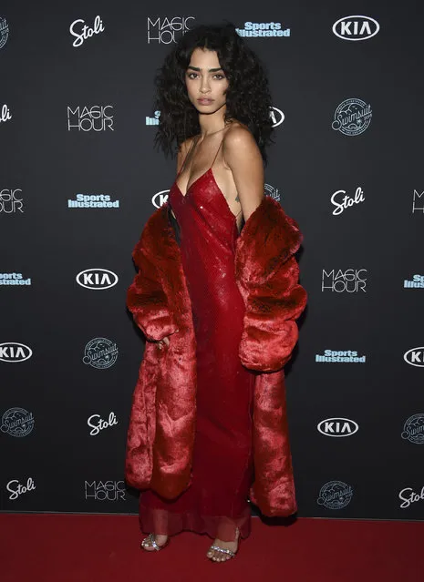 Raven Lyn attends the Sports Illustrated Swimsuit Issue launch party at Magic Hour at Moxy NYC Times Square on Wednesday, February 14, 2018, in New York, USA. (Photo by Evan Agostini/Invision/AP Photo)