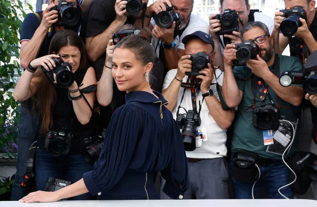 Swedish actress Alicia Vikander poses during a photocall for the film “Firebrand” at the 76th edition of the Cannes Film Festival in Cannes, southern France, on May 22, 2023. (Photo by Joel C. Ryan/Invision/AP Photo)