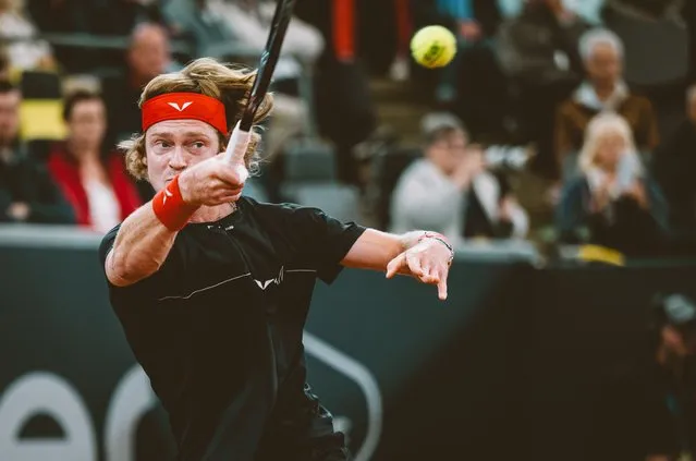 Russia's Andrey Rublev during day five of the Hamburg European Open 2023 at Rothenbaum on July 26, 2023 in Hamburg, Germany. (Photo by Alexander Scheuber/Getty Images for MatchMaker)