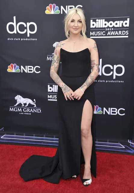 Julia Michaels arrives at the Billboard Music Awards on Wednesday, May 1, 2019, at the MGM Grand Garden Arena in Las Vegas. (Photo by Richard Shotwell/Invision/AP Photo)