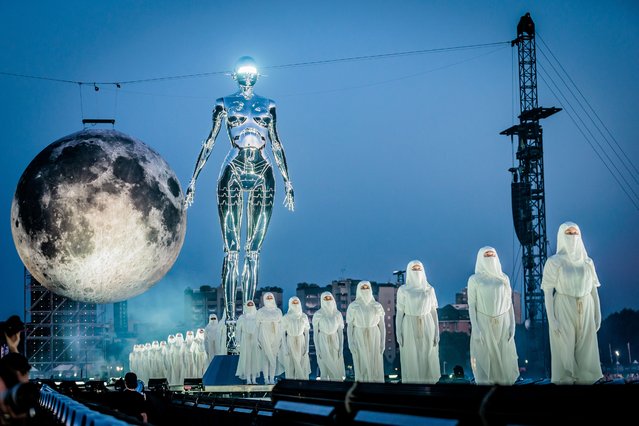 Performers in The Weeknd's concert at Ippodromo SNAI La Maura, on July 26, 2023 in Milan, Italy. (Photo by Sergione Infuso/Corbis via Getty Images)