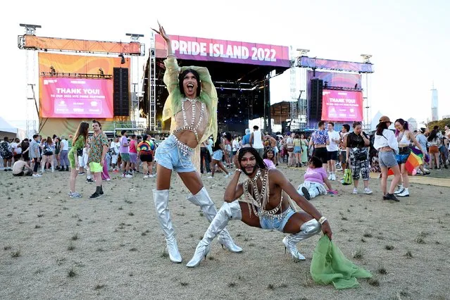 (L-R) Issa Dragon and Odessa Dragon of The Dragon Sisters attend 2022 Pride Island - Day 1 at Governors Island on June 25, 2022 in New York City. (Photo by Arturo Holmes/Getty Images)