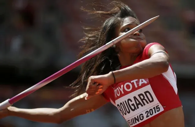 Erica Bougard of the U.S. competes in the javelin throw event of the women's heptathlon during the 15th IAAF World Championships at the National Stadium in Beijing, China, August 23, 2015. (Photo by Phil Noble/Reuters)