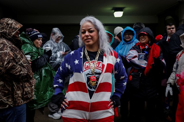 Rubia Rangel, 40, stands as she waits outside Capital One Arena, ahead of a rally for U.S. President-elect Donald Trump the day before he is scheduled to be inaugurated for a second term, in Washington, U.S., January 19, 2025. “I really do hope that in this term that Trump secures our border”, said Rangel. (Photo by Amanda Perobelli/Reuters)