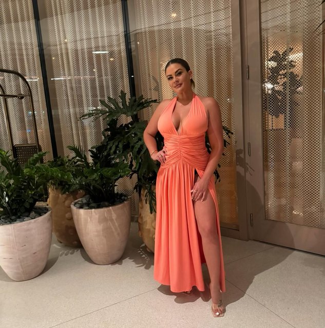 TV personality Brittany Cartwright stuns in peach while out in Miami, Florida on June 2, 2025. (Photo by brittany/Instagram)
