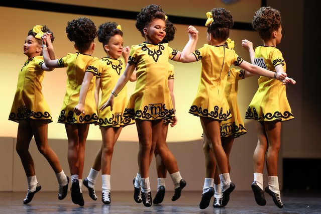 Dancers compete on day two of the World Irish Dance Championships on March 25, 2024 in Glasgow, Scotland. The annual event, the highest level of competition within An Coimisiún Le Rincí Gaelacha (CLRG, The Irish Dancing Commission), will see more than 2,500 Irish dancers compete, traveling from places as far away as Canada, USA, Australia, Argentina, and Taiwan. (Photo by Jeff J. Mitchell/Getty Images)
