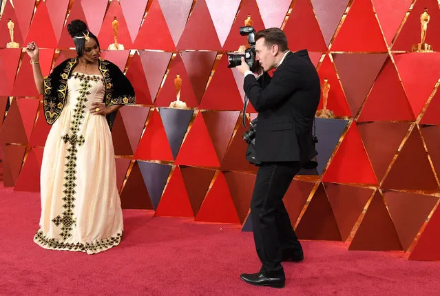 Comedian Tiffany Haddish is photographed as she arrives on the red carpet at the 90th Academy Awards in Hollywood, California on March 4, 2018. (Photo by Angela Weiss/AFP Photo)