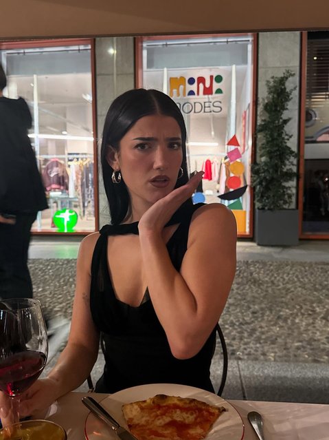 Influencer Charli D’Amelio looks skeptical of her dinner in Milan, Italy on September 29, 2025. (Photo by charlidamelio/Instagram)