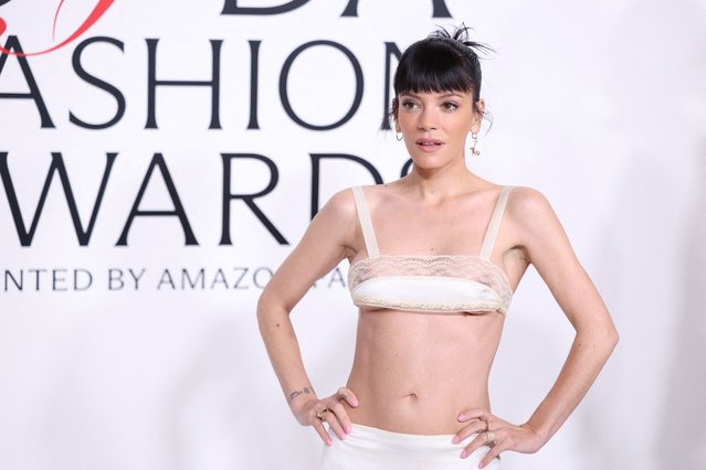 British singer and actress Lily Allen attends the CFDA (Council of Fashion Designers of America) Fashion Awards at the American Museum of Natural History in New York on November 3, 2025. (Photo by Charly Triballeau/AFP Photo)