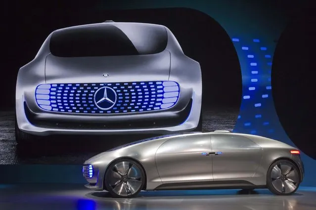 The Mercedes-Benz F015 Luxury in Motion autonomous concept car is shown on stage during the 2015 International Consumer Electronics Show (CES) in Las Vegas, Nevada January 5, 2015. (Photo by Steve Marcus/Reuters)