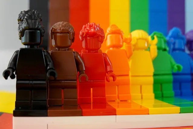 In this photo illustration, an “Everyone is Awesome” Lego set is displayed on May 30, 2023 in Miami, Florida. The Lego set of rainbow-colored figurines was created by the company to celebrate the diversity of its fans and the LGBTQ+ community. The set has drawn criticism from some conservatives. (Photo illustration by Joe Raedle/Getty Images)