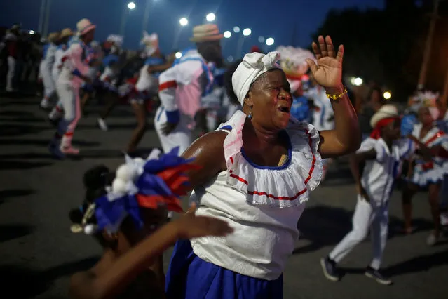 Members of a comparsa, a Cuban carnival group, perform in Havana, Cuba on August 4, 2018. (Photo by Tomas Bravo/Reuters)