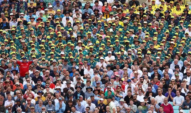 Australia and England fans in the stands for the fifth Ashes Test at the Kia Oval in South London, Britain on July 27, 2023. (Photo by Andrew Boyers/Action Images via Reuters)