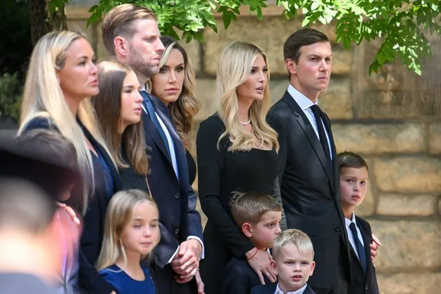 Ivanka Trump, Jared Kushner, Eric Trump and family arrive for the funeral of Ivana Trump at St. Vincent Ferrer Roman Catholic Church July 20, 2022 in New York City. Trump, the first wife of former U.S. president Donald Trump, died at the age of 73 after an fall down the stairs of her Manhattan home. (Photo by Alexi J. Rosenfeld/Getty Images/AFP Photo)