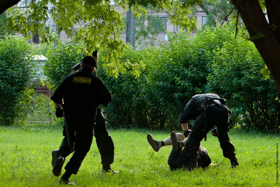 Belarus Riot Police Detained Demonstrators At A Protest Rally Against President Alexander Lukashenko