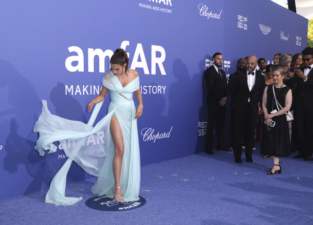 Portuguese model best known for being a Victoria's Secret Angel Sara Sampaio poses for photographers upon arrival at the amfAR Cinema Against AIDS benefit at the Hotel du Cap-Eden-Roc, during the 76th Cannes international film festival, Cap d'Antibes, southern France, Thursday, May 25, 2023. (Photo by Vianney Le Caer/Invision/AP Photo)