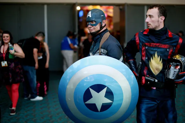 An attendee dressed as Captain America is seen during the 2014 Comic-Con International Convention in San Diego, California July 24, 2014. (Photo by Sandy Huffaker/Reuters)