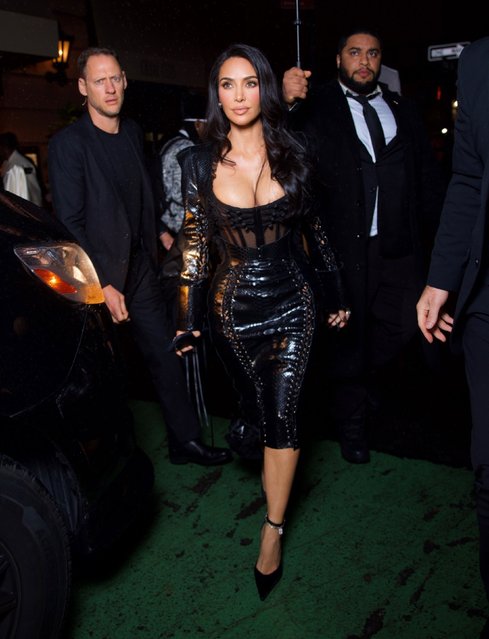 American media personality and socialite Kim Kardashian on May 5, 2025 turns heads at the Met Gala after parties, flaunting a daring busty crocodile skin dress that steals the spotlight. (Photo by Diggzy/Backgrid USA)