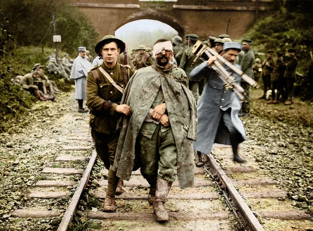 A Boche prisoner, wounded and muddy, coming in on the 13th. (Photo by PhotograFix/mediadrumworld.com)