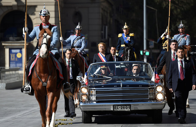 Chile's President Michelle Bachelet arrives for the annual Te Deum as part of independence day celebrations in Santiago, September 18, 2016. (Photo by Reuters/Chilean Presidency)