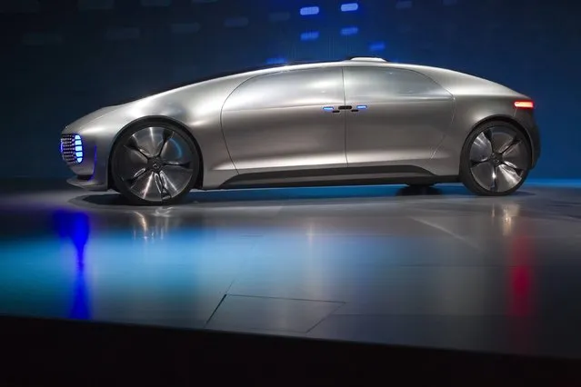 The Mercedes-Benz F015 Luxury in Motion autonomous concept car is pictured on-stage during the 2015 International Consumer Electronics Show (CES) in Las Vegas, Nevada January 5, 2015. (Photo by Steve Marcus/Reuters)