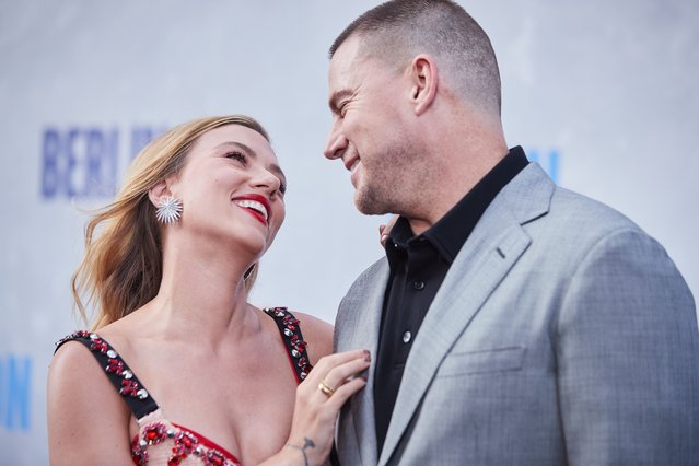 American actors Scarlett Johansson and Channing Tatum attend the German premiere of “TO THE MOON” at Zoo Palast on July 10, 2024 in Berlin, Germany. (Photo by Sebastian Reuter/Getty Images for Sony Pictures)