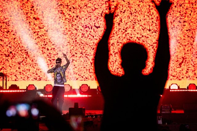 Central Cee performs on stage at Loud Park on November 22, 2025 in Navi Mumbai, India. (Photo by Matt Jelonek/Getty Images)