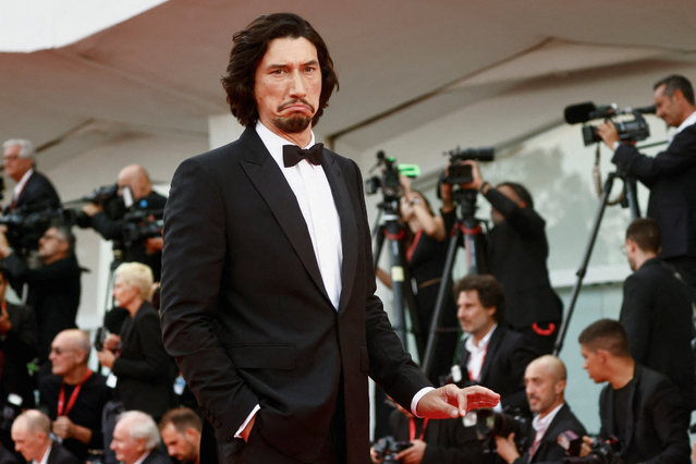 American actor Adam Driver attends a red carpet for the movie “Ferrari” at the 80th Venice International Film Festival on August 31, 2023 in Venice, Italy. (Photo by Yara Nardi/Reuters)