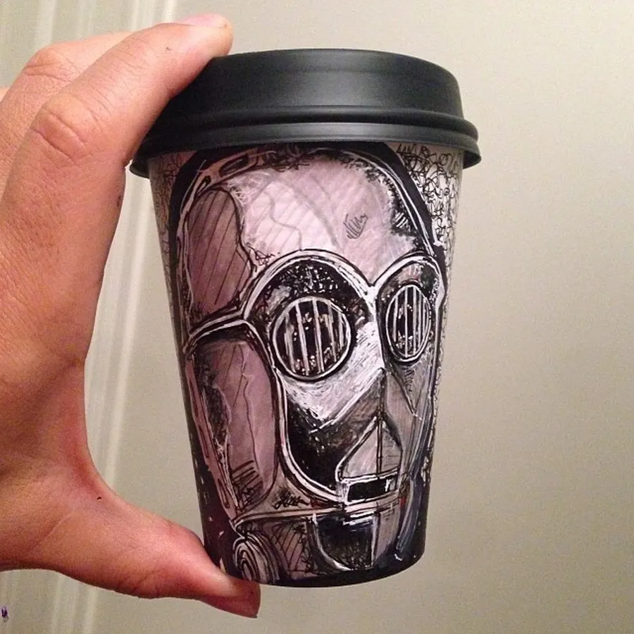 Paper Coffee Cup Art by Miguel Cardona