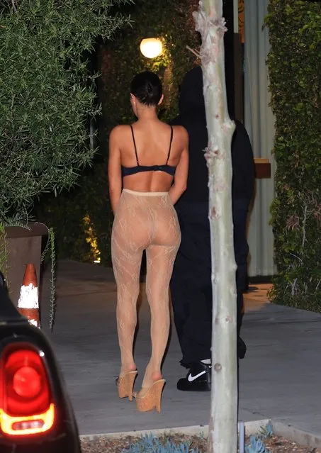 Kanye West and his wife Bianca Censori turn heads after enjoying dinner at Gigi's in Los Angeles on April 4, 2024. (Photo by Backgrid USA)