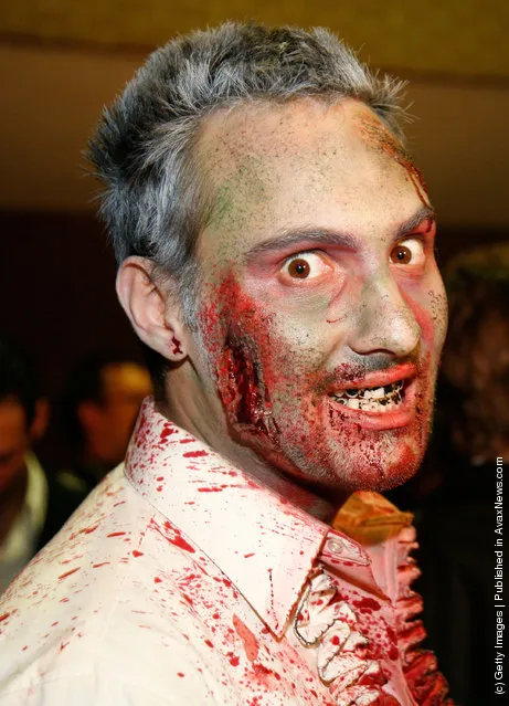 A zombie roams the red carpet arrivals of the Survival of the Dead Midnight Madness screening