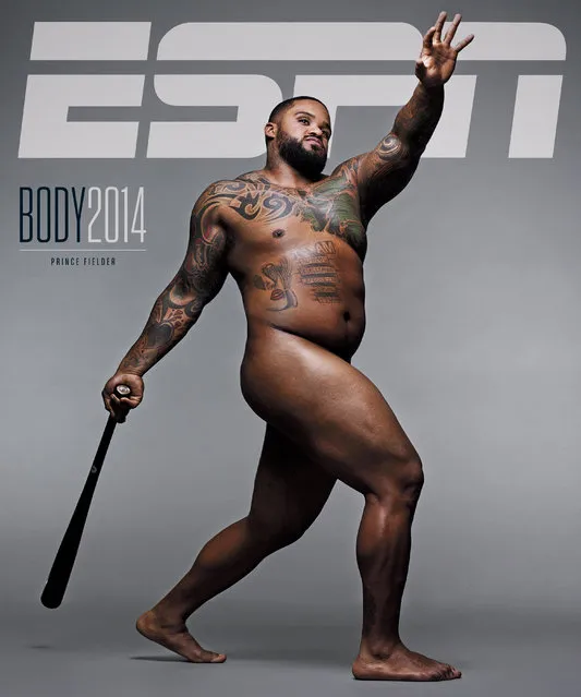 Prince Fielder photographed by Alexei Hay for ESPN The Magazine. The sixth annual edition of ESPN The Magazine’s The Body Issue will feature 22 athletes posing nude, including five-time Wimbledon champion Venus Williams, 18-time Olympic gold medalist Michael Phelps, Seattle Seahawks running back Marshawn Lynch, Texas Rangers first baseman Prince Fielder and Oklahoma City Thunder forward Serge Ibaka. (Photo by Alexei Hay for ESPN The Magazine Body Issue)