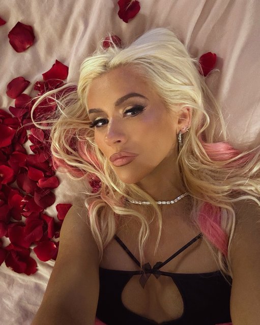 American singer-songwriter Christina Aguilera in the second decade of February 2025 looks ageless in a pouty snap. (Photo by xtina/Instagram)