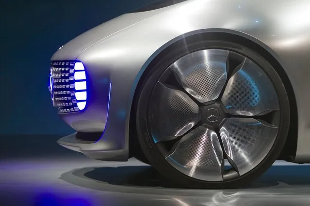 The front of the Mercedes-Benz F015 Luxury in Motion autonomous concept car is shown during the 2015 International Consumer Electronics Show (CES) in Las Vegas, Nevada January 5, 2015. (Photo by Steve Marcus/Reuters)
