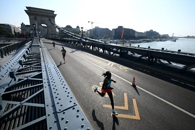 Amane Beriso Shankule of Team Ethiopia competes in Women's Marathon during day eight of the World Athletics Championships Budapest 2023 at Heroes' Square on August 26, 2023 in Budapest, Hungary. (Photo by Matthias Hangst/Getty Images)
