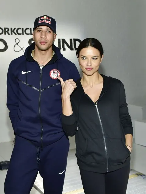 Miles Chamley-Watson and Adriana Lima attend the CORKCIRCLE Presents SWORD & SOUND at Shop Studios on December 7, 2016 in New York City. (Photo by Eugene Gologursky/Getty Images for CORKCIRCLE)