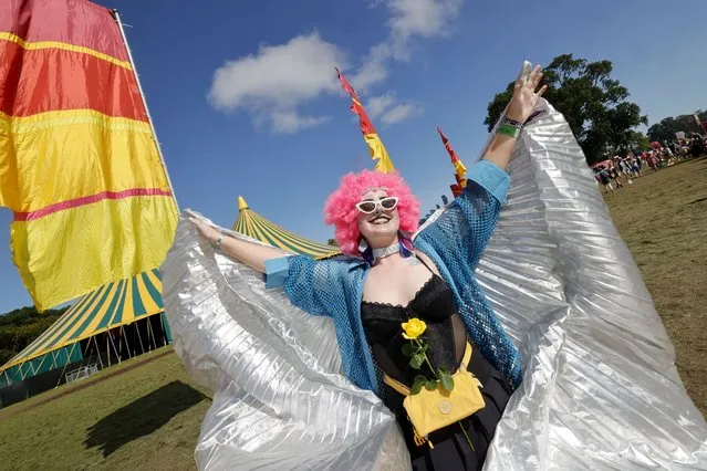 Abigail Meredith from Ballintubbert Co Laois on the second  day of music at the Electric Picnic at Stradbally, Ireland on September 2, 2023. (Photo by Alan Betson/The Irish Times)