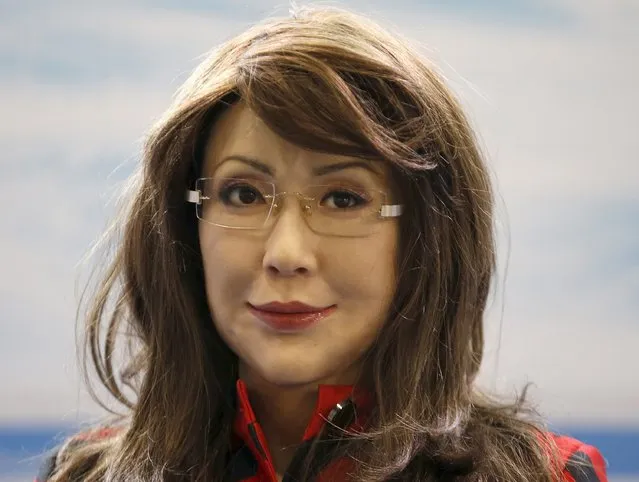 A humanoid robot named “Yangyang” shows a facial expression during its demonstration at the Global Mobile Internet Conference (GMIC) 2015 in Beijing, China, April 29, 2015. (Photo by Kim Kyung-Hoon/Reuters)