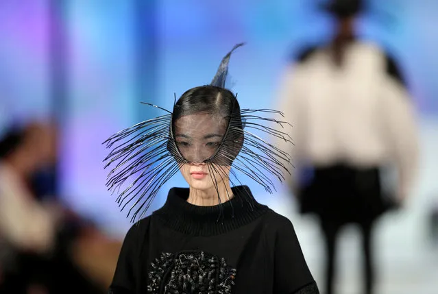 A model presents a creation at the Hempel Award 25th China International Young Fashion Designers Contest during China Fashion Week in Beijing, China March 25, 2017. (Photo by Jason Lee/Reuters)