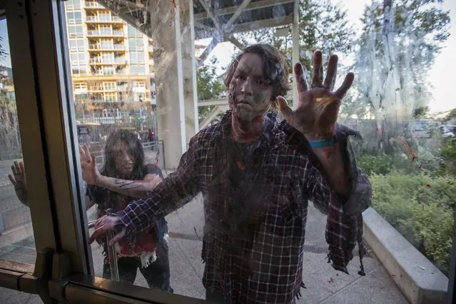 People dressed like zombies take part in The Walking Dead Escape experience at Petco Park during the 2015 Comic-Con International Convention in San Diego, California July 10, 2015. (Photo by Mario Anzuoni/Reuters)