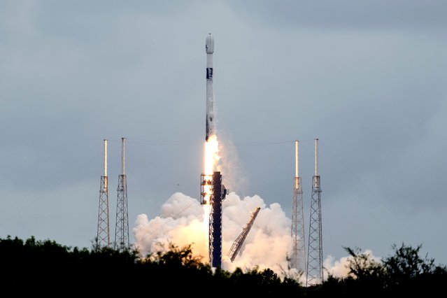 A SpaceX Falcon 9 rocket lifts off from the Cape Canaveral Space Force Station, Monday, October 7, 2024 at Cape Canaveral, Fla., carrying a European spacecraft to an asteroid. (Photo by John Raoux/AP Photo)