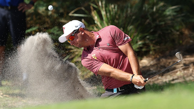 Lucas Herbert of Australia hits out of a bunker of the 14th  on day two of the ISPS HANDA Australian Open at Kingston Heath Golf Club in Melbourne, Australia, 29 November 2024. (Photo by Con Chronis/EPA)