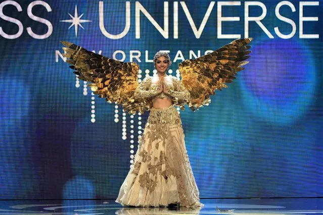 Miss India, Divita Rai walks onstage during The 71st Miss Universe Competition National Costume Show at New Orleans Morial Convention Center on January 11, 2023 in New Orleans, Louisiana. (Photo by Josh Brasted/Getty Images)