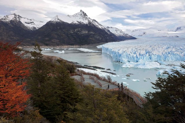 View of the Perito Moreno Glacier at Los Glaciares National Park near El Calafate, Santa Cruz province, Argentina, taken on June 8, 2025. (Photo by Walter Diaz/AFP Photo)