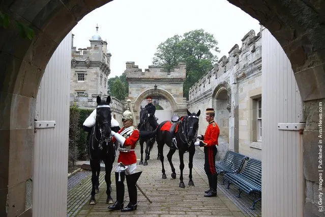 The Household Cavalry Prepare At Floors Castle Ahead Of Massed Pipe Bands Day