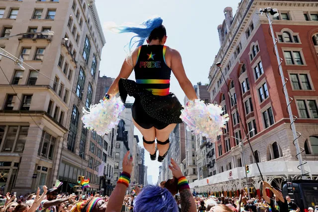 A person performs during the 2022 NYC Pride parade, in New York City, New York , U.S., June 26, 2022. (Photo by Brendan McDermid/Reuters)