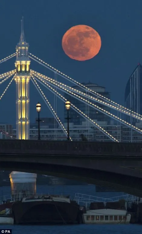 Blood Red Moon Rising Over Manhattan