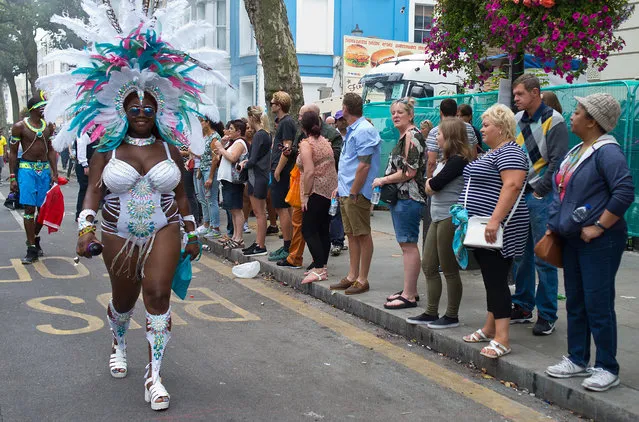 A performer takes part in the Notting Hill Carnival on August 29, 2016 in London, England. The Notting Hill Carnival has taken place every year since 1966 in Notting Hill in north-west London and is one of the largest street festivals in Europe with more than a million people expected over two days. on August 29, 2016 in London, England. (Photo by Ben A. Pruchnie/Getty Images)