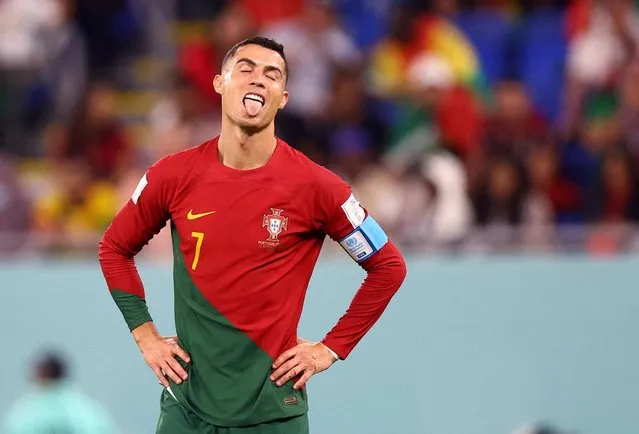 Cristiano Ronaldo Centre-Forward of Portugal lament a failed occasion during the FIFA World Cup Qatar 2022 Group H match between Portugal and Ghana at Stadium 974 on November 24, 2022 in Doha, Qatar. (Photo by Hannah Mckay/Reuters)